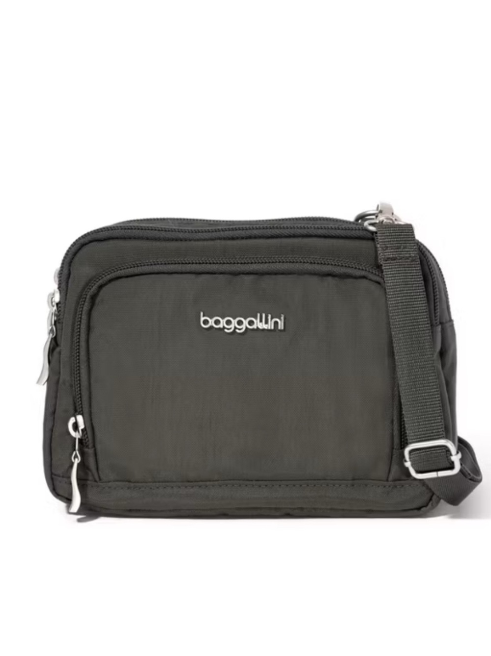 Baggallini Legacy Triple Zip Bagg, charcoal gray, EUC